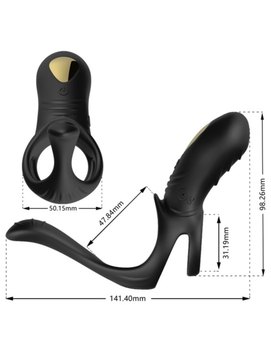 ARMONY - JOY JUMPER ANILLO VIBRADOR PAREJAS & PLUG ANAL CONTROL REMOTO NEGRO