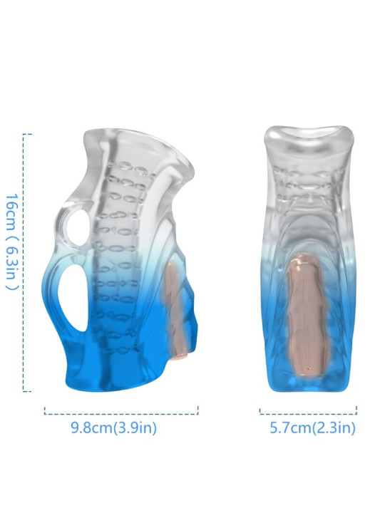 ARMONY - MASTURBATOR DEDAL & VIBRADOR AZUL DEGRADADO