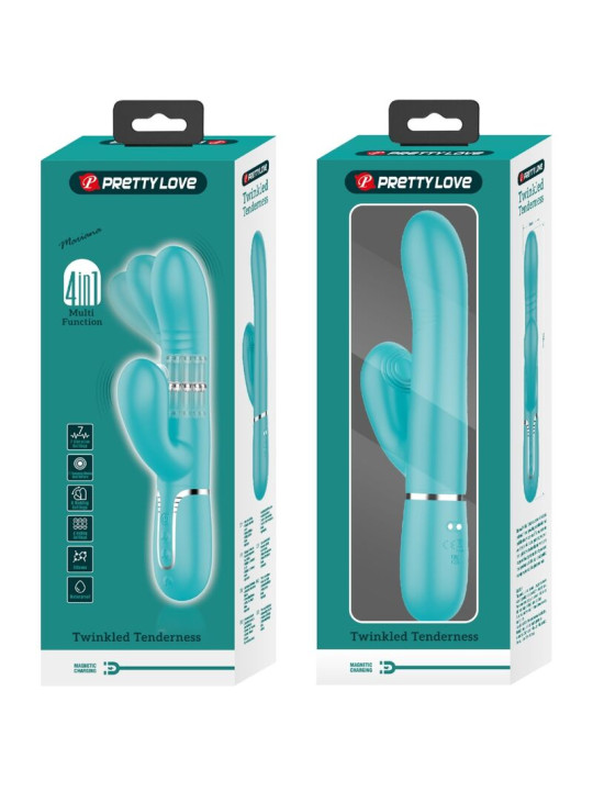 PRETTY LOVE - VIBRADOR PUNTO G MULTIFUNCIÓN VERDE AGUA