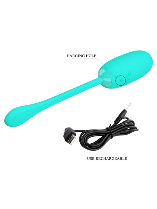 PRETTY LOVE - JULIUS HUEVO VIBRADOR IMPERMEBLE & RECARGABLE VERDE AGUA