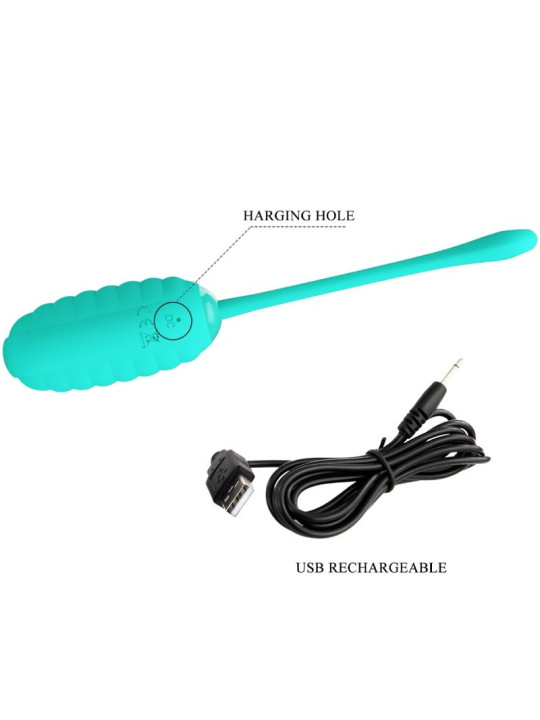 PRETTY LOVE - KIRK HUEVO VIBRADOR RECARGABLE VERDE AGUA