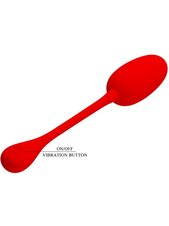 PRETTY LOVE - KNUCKER HUEVO VIBRADOR RECARGABLE ROJO