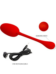 PRETTY LOVE - KNUCKER HUEVO VIBRADOR RECARGABLE ROJO