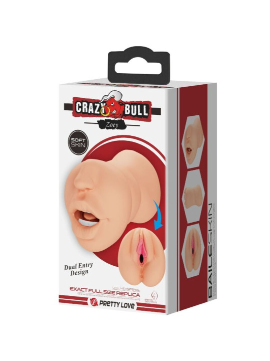 CRAZY BULL - ZOEY MASTUBADOR EN FORMA DE VAGINA DOBLE ENTRADA