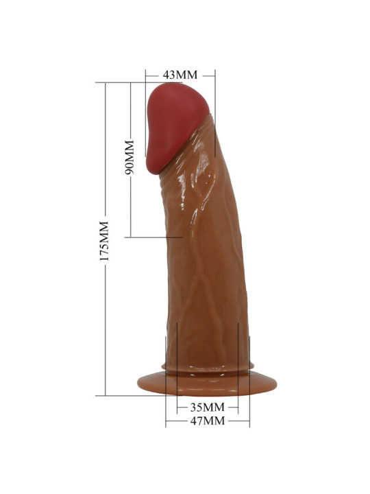 PRETTY LOVE - STARKS HARNESS BRIEFS VIBRACIÓN MULTI-VELOCIDAD DILDO 17,5 CM MULATO