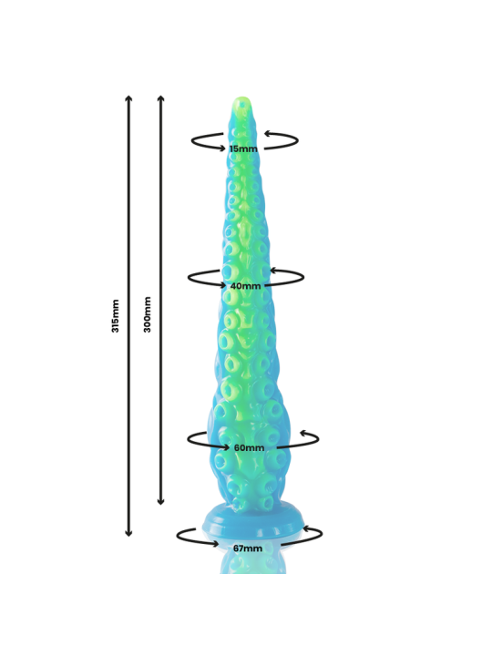 EPIC - SCYLLA DILDO TENTÁCULO FINO FLUORESCENTE TAMAÑO GRANDE