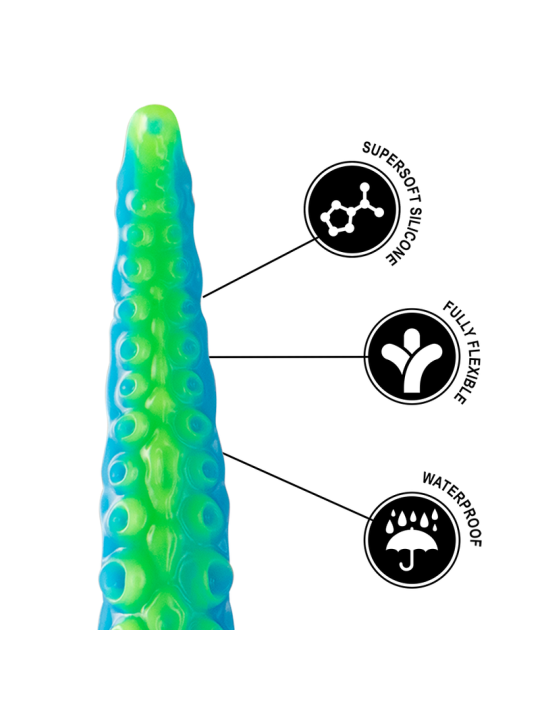 EPIC - SCYLLA DILDO TENTÁCULO FINO FLUORESCENTE TAMAÑO GRANDE