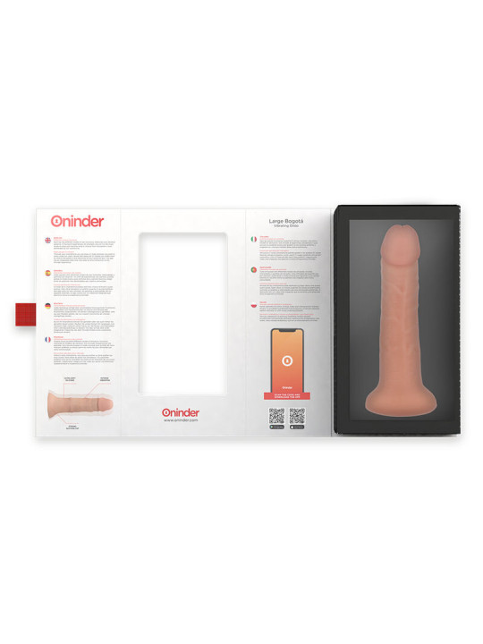 ONINDER - LARGE BOGOTÁ DILDO VIBRADOR 9 VELOCIDADES NATURAL 22 CM -O- 4.5 CM - APP GRATUITA