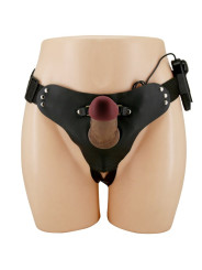 PRETTY LOVE - MARION HARNESS BRIEFS UNIVERSAL CON DILDO VIBRACIÓN 19 CM MULATO