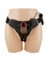 PRETTY LOVE - MARION HARNESS BRIEFS UNIVERSAL CON DILDO VIBRACIÓN 19 CM MULATO