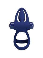PRETTY LOVE - MAT DOBLE ANILLO CON VIBRACIÓN & ESTIMULADOR AZUL