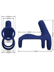 PRETTY LOVE - ELISH ANILLO VIBRADOR CON EXTENSIÓN AZUL