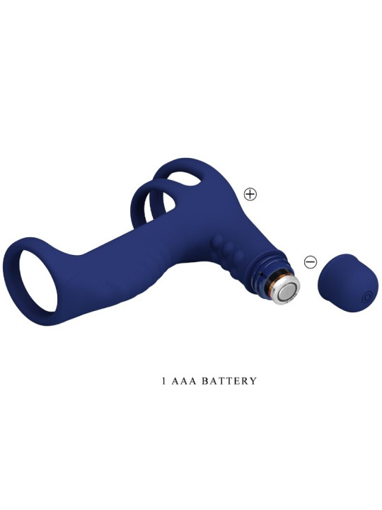 PRETTY LOVE - ELISH ANILLO VIBRADOR CON EXTENSIÓN AZUL