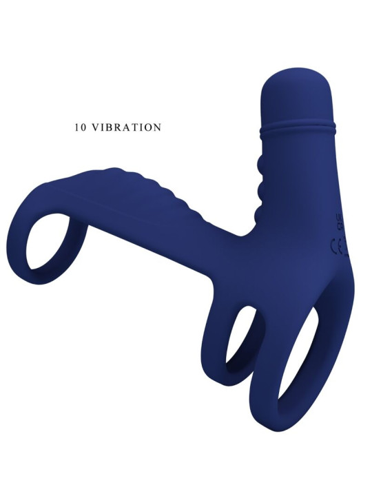 PRETTY LOVE - ELISH ANILLO VIBRADOR CON EXTENSIÓN AZUL