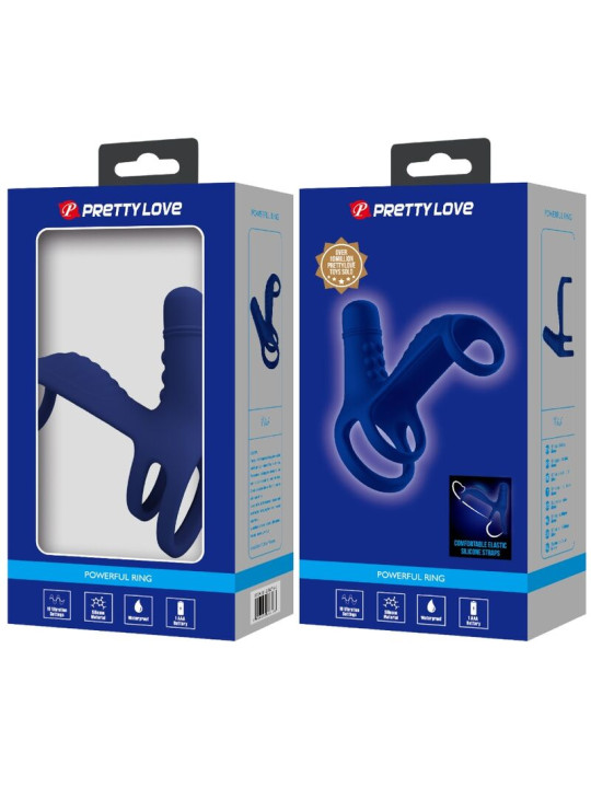 PRETTY LOVE - ELISH ANILLO VIBRADOR CON EXTENSIÓN AZUL