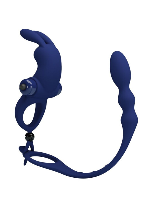PRETTY LOVE - AYAD ANILLO VIBRADOR RABBIT CON PLUG AZUL