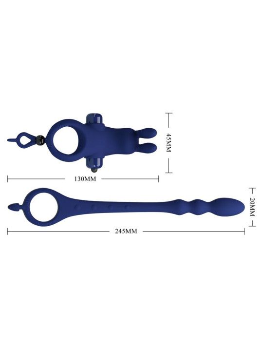 PRETTY LOVE - AYAD ANILLO VIBRADOR RABBIT CON PLUG AZUL