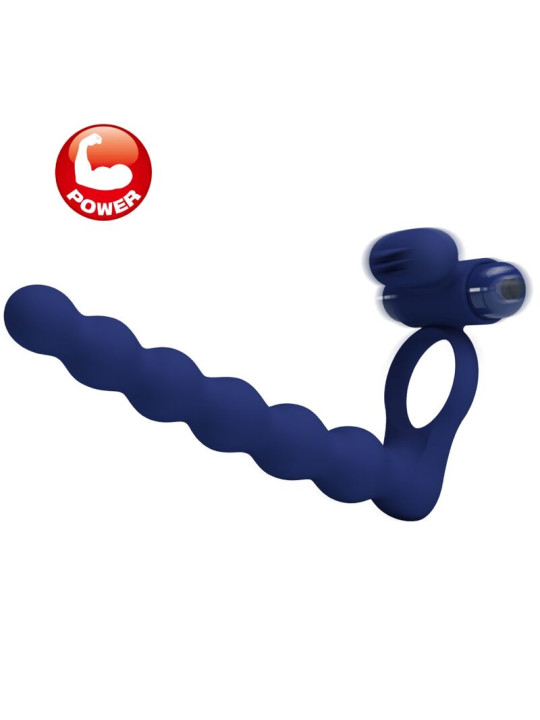 PRETTY LOVE - AJMAL ANILLO VIBRADOR CON PLUG AZUL
