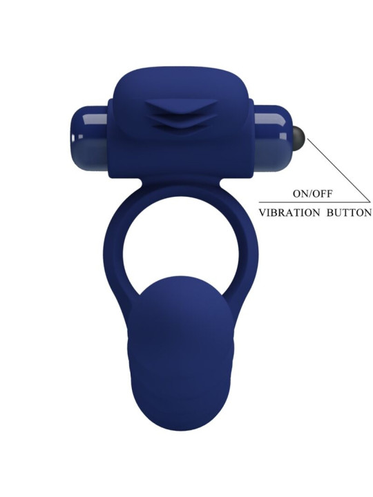 PRETTY LOVE - AJMAL ANILLO VIBRADOR CON PLUG AZUL