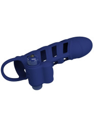 PRETTY LOVE - ALTAF ANILLO VIBRADOR CON FUNDA DE SILICONA AZUL