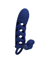 PRETTY LOVE - ALTAF ANILLO VIBRADOR CON FUNDA DE SILICONA AZUL