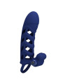 PRETTY LOVE - ALTAF ANILLO VIBRADOR CON FUNDA DE SILICONA AZUL