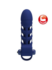 PRETTY LOVE - ALTAF ANILLO VIBRADOR CON FUNDA DE SILICONA AZUL