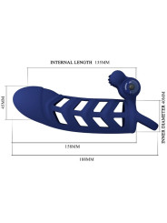 PRETTY LOVE - ALTAF ANILLO VIBRADOR CON FUNDA DE SILICONA AZUL