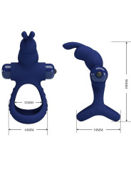 PRETTY LOVE - LUCHITO DOBLE ANILLO VIBRADOR RABBIT AZUL