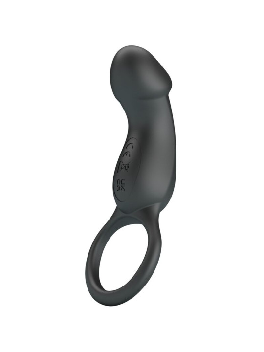PRETTY LOVE - TRAE ANILLO VIBRADOR CON ESTIMULADOR NEGRO