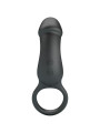 PRETTY LOVE - TRAE ANILLO VIBRADOR CON ESTIMULADOR NEGRO
