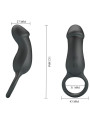 PRETTY LOVE - TRAE ANILLO VIBRADOR CON ESTIMULADOR NEGRO
