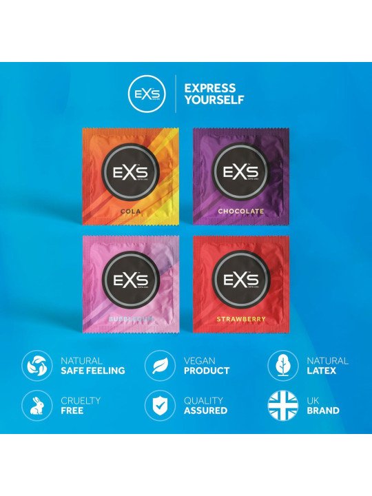 Preservativos EXS Mixed Chocolate Cola Fresa Chicle 12 Unidades