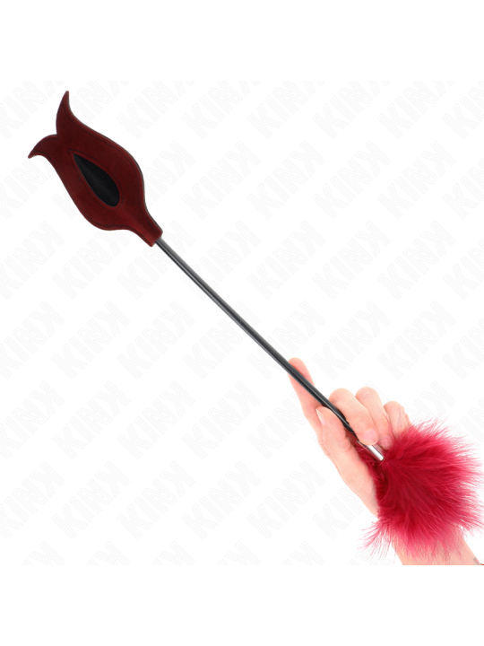 KINK - PLUMAS PARA COSQUILLAS CON PALETA FORMA DE ROSA 38 CM