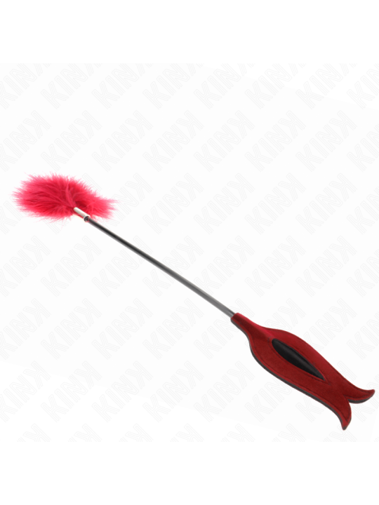 KINK - PLUMAS PARA COSQUILLAS CON PALETA FORMA DE ROSA 38 CM