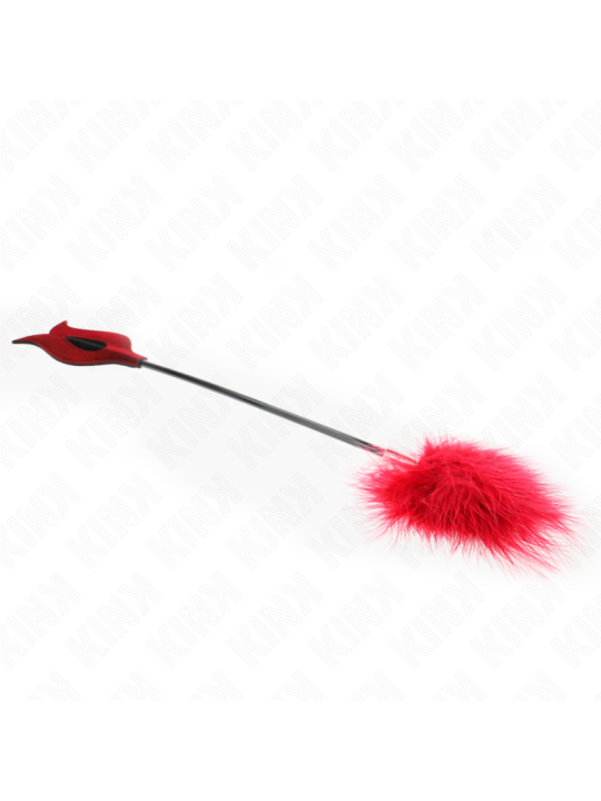 KINK - PLUMAS PARA COSQUILLAS CON PALETA FORMA DE ROSA 38 CM