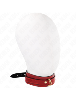 KINK - COLLAR AJUSTABLE ROJO VINO DETALLES DORADOS 29-42.5 CM X 4 CM