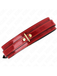 KINK - COLLAR AJUSTABLE ROJO VINO DETALLES DORADOS 29-42.5 CM X 4 CM