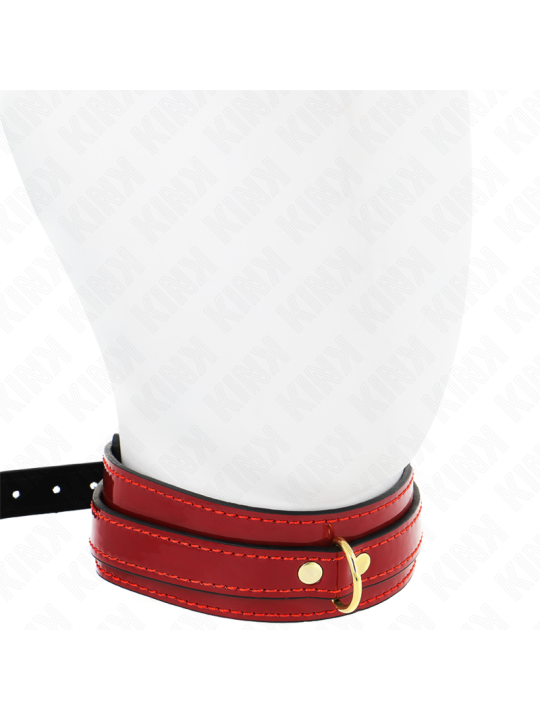 KINK - COLLAR AJUSTABLE ROJO VINO DETALLES DORADOS 29-42.5 CM X 4 CM