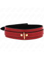 KINK - COLLAR AJUSTABLE ROJO VINO DETALLES DORADOS 29-42.5 CM X 4 CM