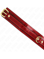 KINK - COLLAR AJUSTABLE ROJO VINO DETALLES DORADOS 29-42.5 CM X 4 CM