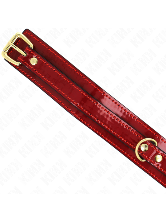 KINK - COLLAR AJUSTABLE ROJO VINO DETALLES DORADOS 29-42.5 CM X 4 CM