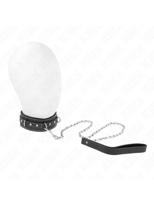 KINK - COLLAR CON CORREA 105 CM DE PIEL DE PVC REMACHE DE DIAMANTES DE IMITACIÓN 41.5 X 4 CM