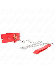 KINK - COLLAR CON CORREA 65 CM CUELLO DE DIAMANTES ROJO AJUSTABLE 35-51 CM X 7 CM