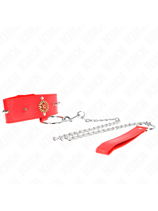 KINK - COLLAR CON CORREA 65 CM CUELLO DE DIAMANTES ROJO AJUSTABLE 35-51 CM X 7 CM