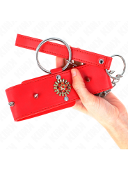 KINK - COLLAR CON CORREA 65 CM CUELLO DE DIAMANTES ROJO AJUSTABLE 35-51 CM X 7 CM
