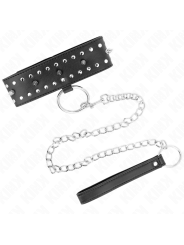 KINK - COLLAR CON CORREA 65 CM CON TACHUELAS PLATEADAS MODELO 1 AJUSTABLE 36-43 CM X 5 CM