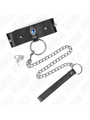 KINK - COLLAR CON CORREA 65 CM CON DIAMANTES AZULES AJUSTABLE 36-43 CM X 5 CM