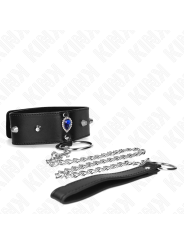 KINK - COLLAR CON CORREA 65 CM CON DIAMANTES AZULES AJUSTABLE 36-43 CM X 5 CM