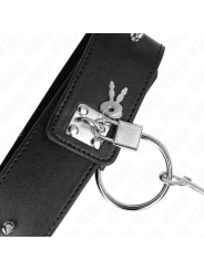KINK - COLLAR CON CORREA 65 CM CON TACHUELAS PLATEADAS MODELO 2 AJUSTABLE 36-43 CM X 5 CM